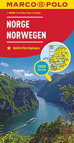 MARCO POLO Länderkarte Norwegen 1:800.000: Marco Polo Highlights. Zoom-System